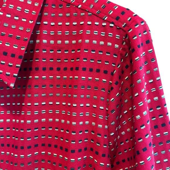 CJ Banks Red Striped Jacket Womens 1X Button Front Cardigan - Picture 3 of 12